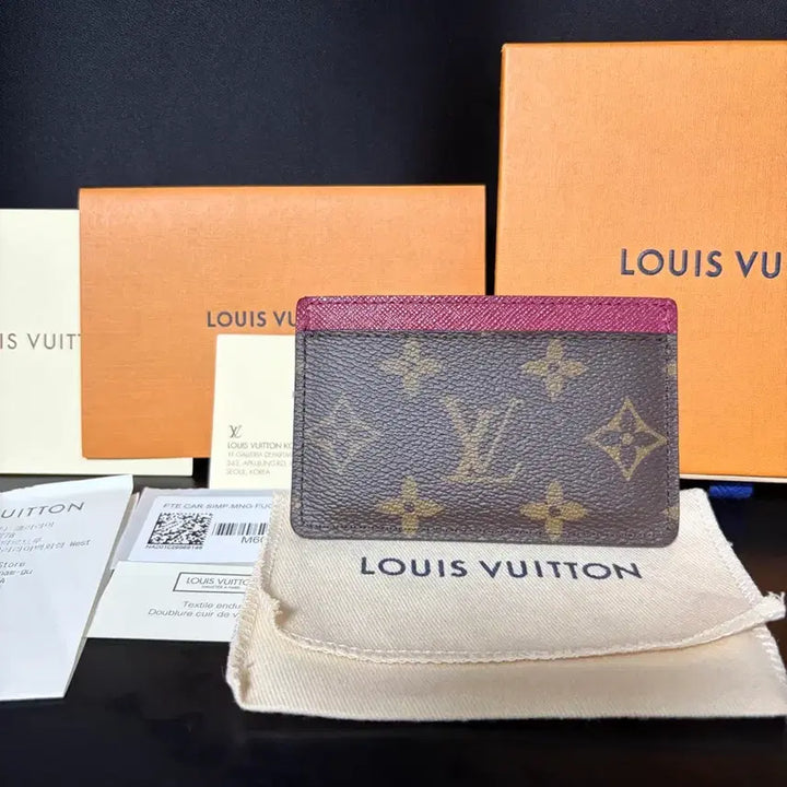 [BUNJANG] Louis Vuitton Monogram Fuchsia Card Holder / [정품,풀구성] 루이비통 모노그램 푸시아 카드지갑