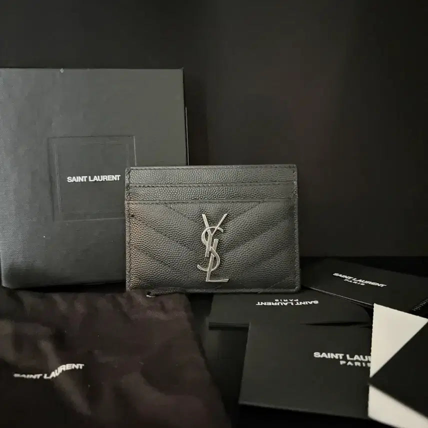 [BUNJANG] Saint Laurent Matelassé Card Holder Silver Hardware / [정품] 입생로랑 마틀라세 카드지갑 은장