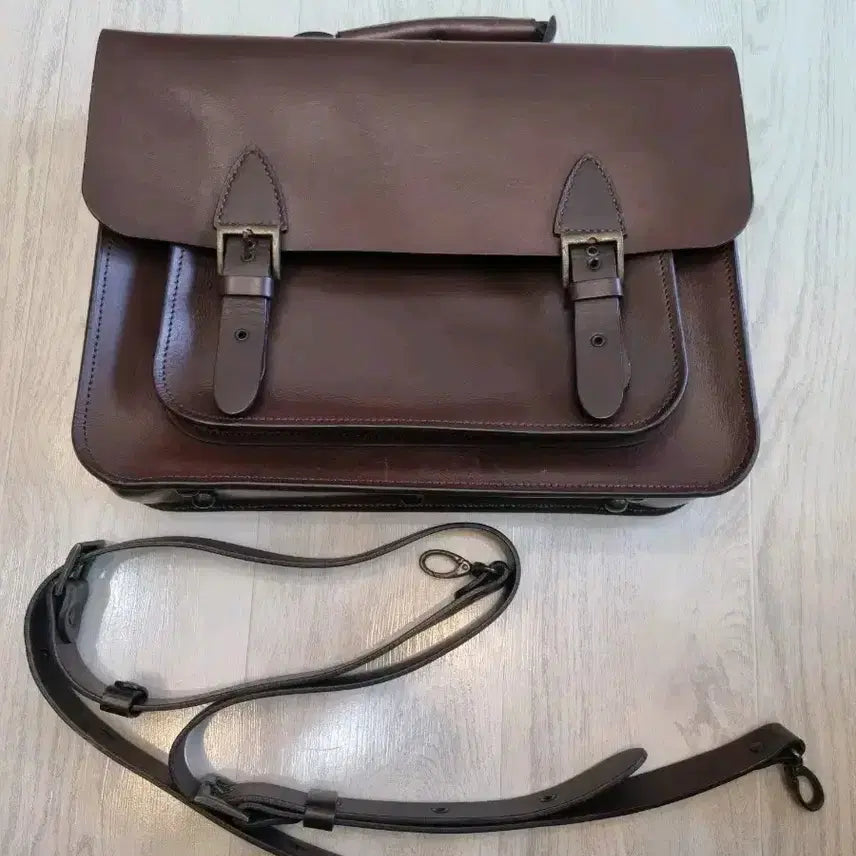 [BUNJANG] Briv Briefcase/Document Laptop Bag in Brown Leather / 브라운가죽  브리브케이스/서류 노트북가방