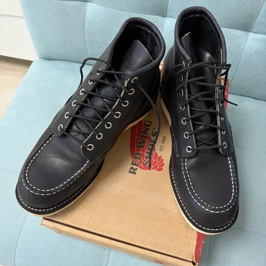 [BUNJANG] Red Wing Moc Toe 9075 Black Leather Boots 280 (10D) / 레드윙 목토 9075 블랙 280 (10D)