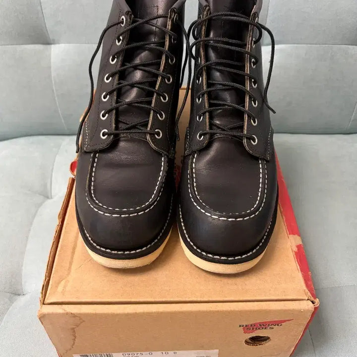 [BUNJANG] Red Wing Moc Toe 9075 Black Leather Boots 280 (10D) / 레드윙 목토 9075 블랙 280 (10D)