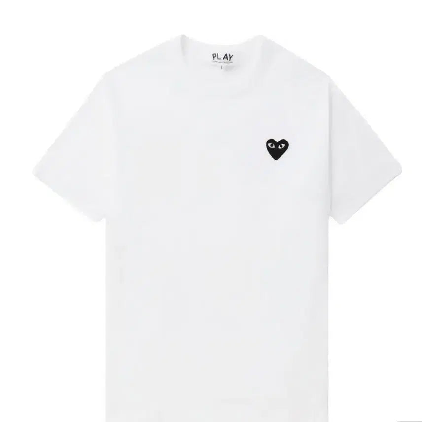 [BUNJANG] Comme des Garçons Black Heart Appliqué Short Sleeve T-Shirt / 특가)무료배송)꼼데가르송 하트블랙와펜   반팔티