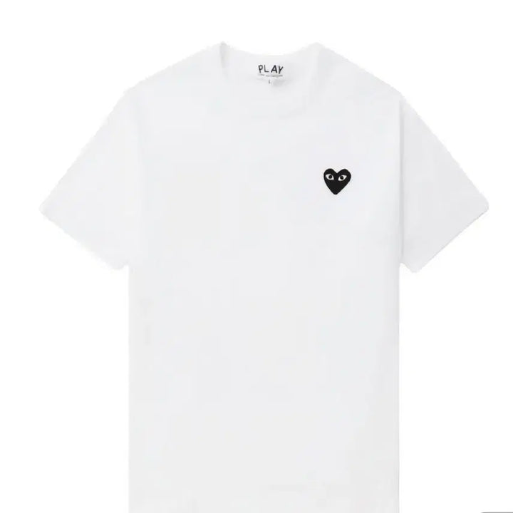[BUNJANG] Comme des Garçons Black Heart Appliqué Short Sleeve T-Shirt / 특가)무료배송)꼼데가르송 하트블랙와펜   반팔티