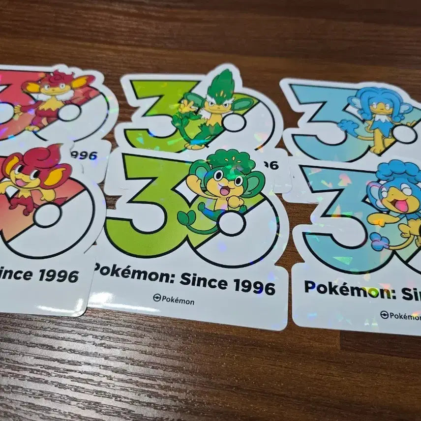 [BUNJANG] Pokemon 30th Anniversary Holographic Sticker Set / 포켓몬 스티커 앗차프 야나프 바오프 스티커
