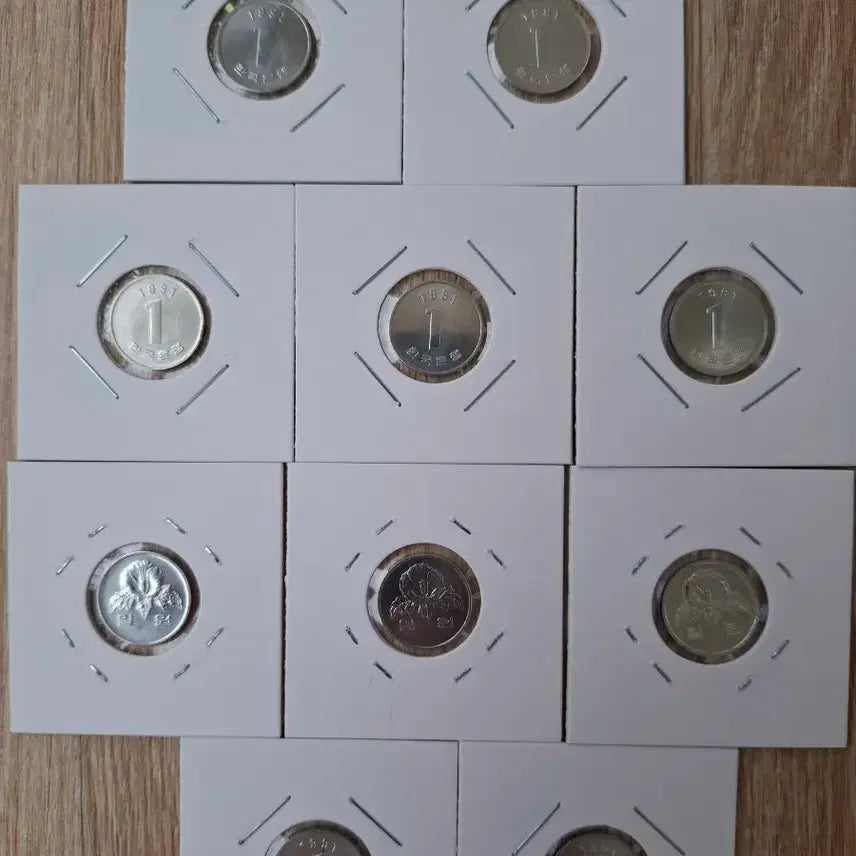 [BUNJANG] 1991 1 Won Coin (10 pcs) - Uncirculated / 1991년1원 완전미사용 10개