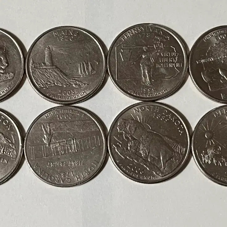 [BUNJANG] 50 State Quarters Collection Set - 8 States / 미국 50개주  기념 쿼터달러 동전 8개주 8종세트 일괄판매