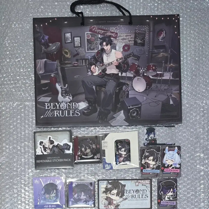 [BUNJANG] Genshin Impact Wriothesley Samsung Pop-up Set Sticker, Photocard, Badge, LP Keyring, Clorinde / [일괄]원신 라이오슬리 삼성팝업 스티커 포카 뱃지 lp키링 클로린드 특전