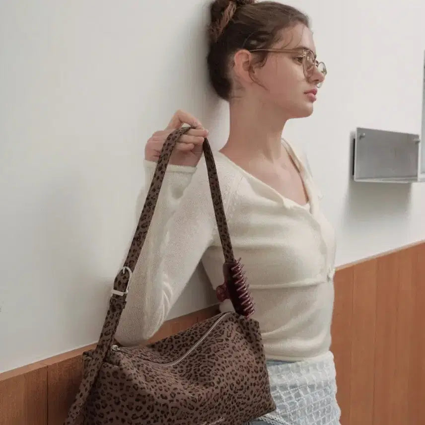 [BUNJANG] Franmeriko Leopard Shoulder Bag (Brown) / (새상품) 프랑메리코 레오파드 숄더백 (브라운)