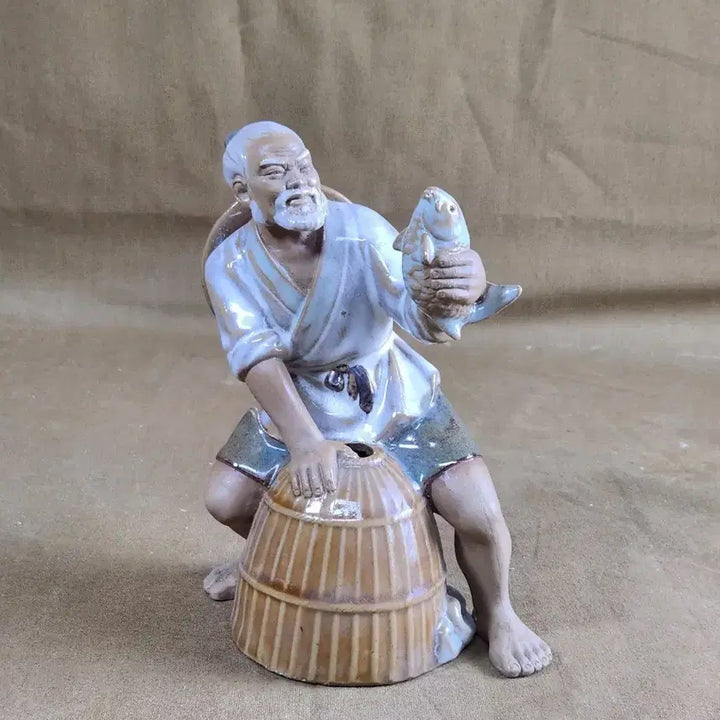 [BUNJANG] Chinese Antique Porcelain Fisherman Figurine / 중국도자기 고기잡는 어부 도자기상