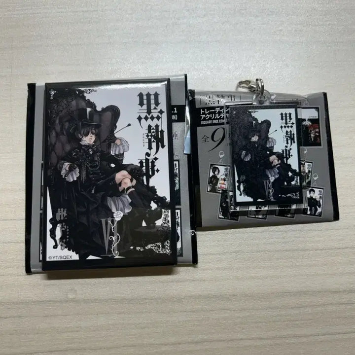 [BUNJANG] Black Butler Ciel Square Enix Trading Can Badge &amp; Acrylic Keyring Set / 흑집사 시엘 스퀘어 에닉스 사각(트레이딩) 캔뱃지, 아크릴 키링