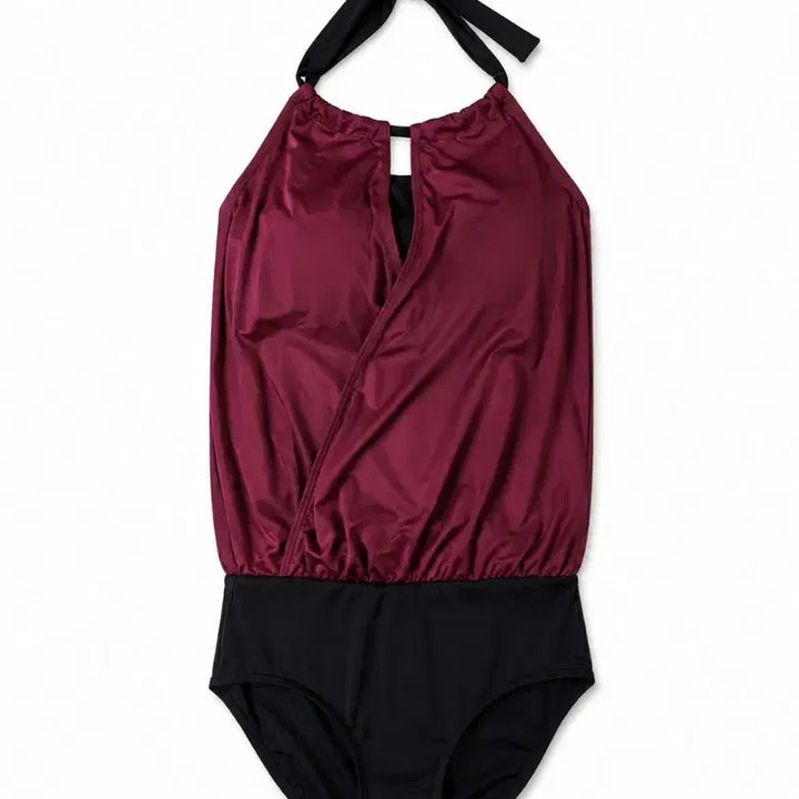 [BUNJANG] ELLE Wine Holder Neck Bolero Cover-Up One-Piece Swimsuit (M) / (택달린새상품)엘르 ELLE 복부커버 홀더넥 커버업 원피스수영복M