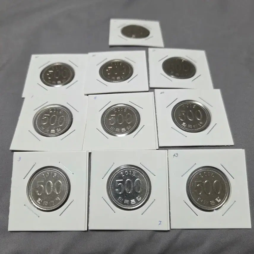 [BUNJANG] 2015 500 Won Coin Bundle (10 Coins, Near Mint Condition) / 2015년 500원 동전 10개 일괄
