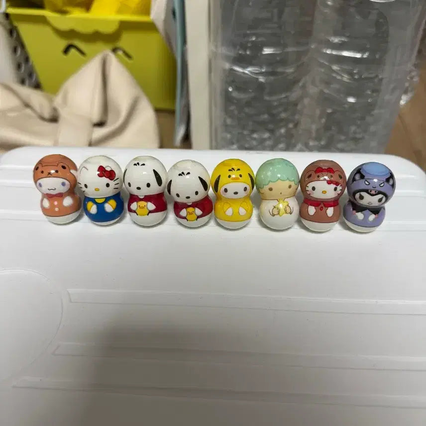 [BUNJANG] Sanrio Kitty, Kuromi, Cinnamoroll, Pochacco, Hangyodon Figure Set / 산리오 키티 쿠로미 시나모롤 포챠코 한교동 피규어