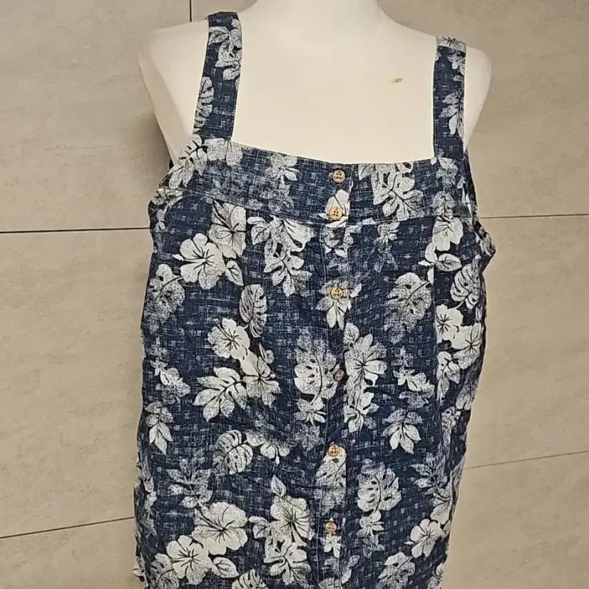 [BUNJANG] Hawaiian Pattern Sleeveless Top / 아사면 하와이안 패턴 나시