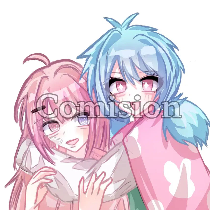 [BUNJANG] Custom Character Illustration Service - Geine Style / [2인 0.25] 미소녀 지뢰계 그림 커미션 페어 드림 중퀄