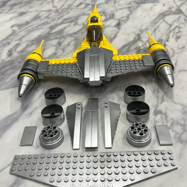 [BUNJANG] LEGO Star Wars Naboo Starfighter Silver Painted Brick Set / 레고 스타워즈 나부 스타파이터 실버 도색 브릭세트(75092,75442