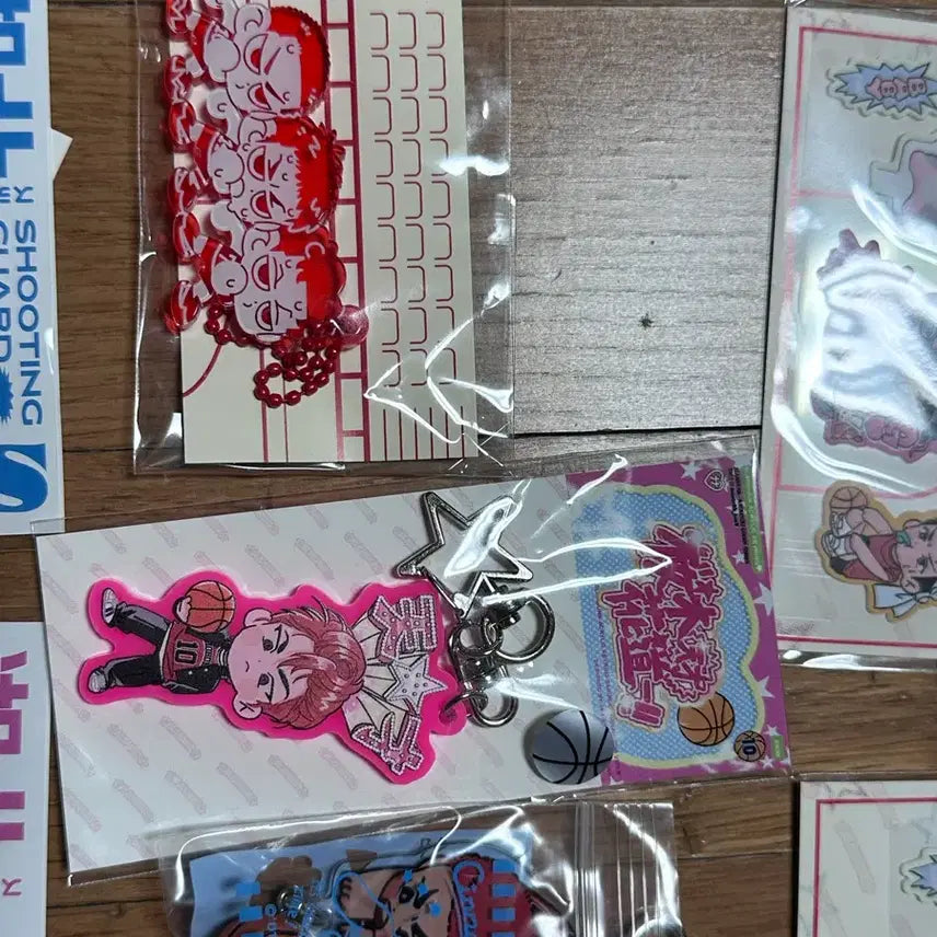 [BUNJANG] Slam Dunk Bundle Set: Keychains and Sticker Pack (20+ Stickers) / 일괄판매 슬램덩크 키링, 스티커 20장이상