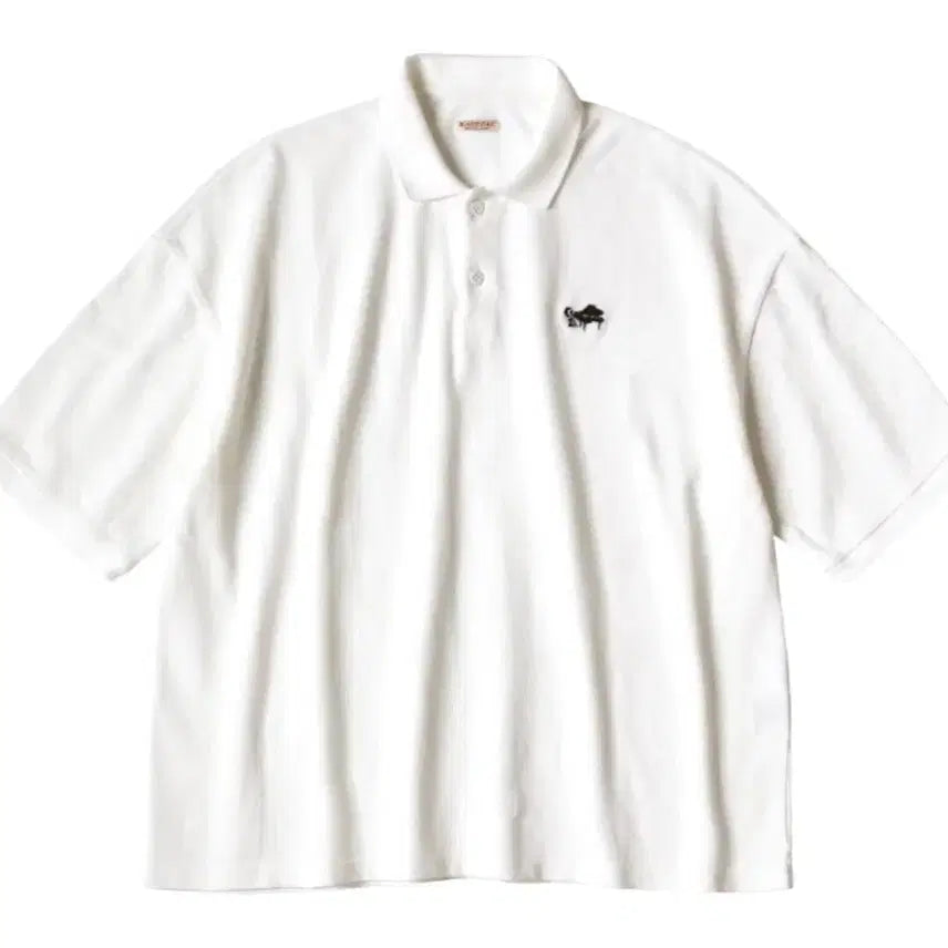 [BUNJANG] Kapital Dry Pique Box Polo Piano Embroidery White T-Shirt / 1) 캐피탈 드라이 피케 박스 폴로 피아노 자수 화이트