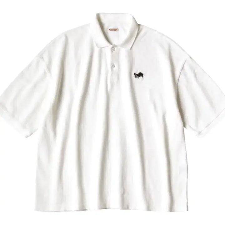 [BUNJANG] Kapital Dry Pique Box Polo Piano Embroidery White T-Shirt / 1) 캐피탈 드라이 피케 박스 폴로 피아노 자수 화이트