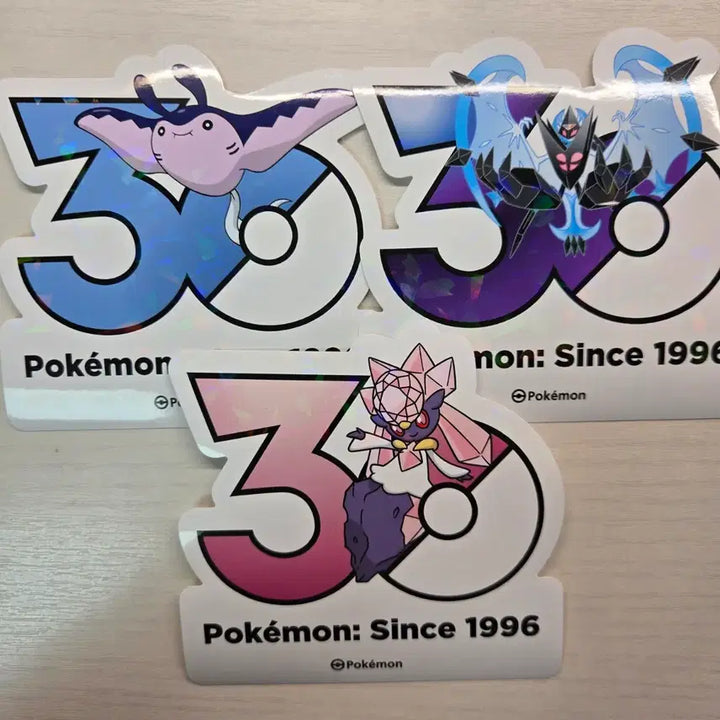 [BUNJANG] Pokemon 30th Anniversary Logo Sticker Diancie Necrozma Mantine / 교환/판매) 포켓몬스터 30주년 로고스티커 디안시 네크로즈마 만타인