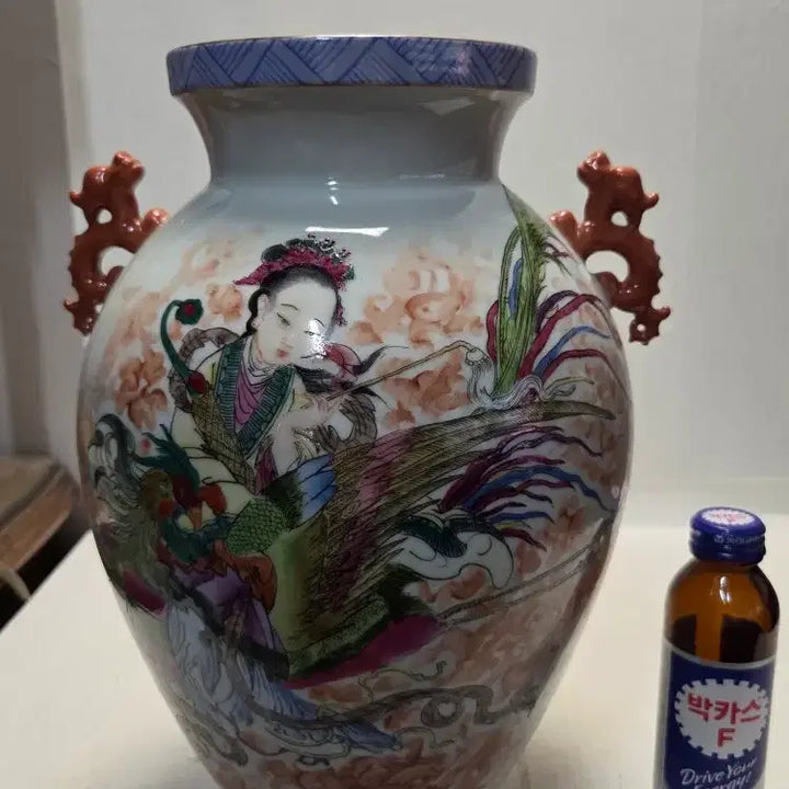 [BUNJANG] Celadon White Porcelain Phoenix Large Vase 31cm / 청대 오체 백자 봉황문 대단지 높이31cm무게2.3kg 할인처분
