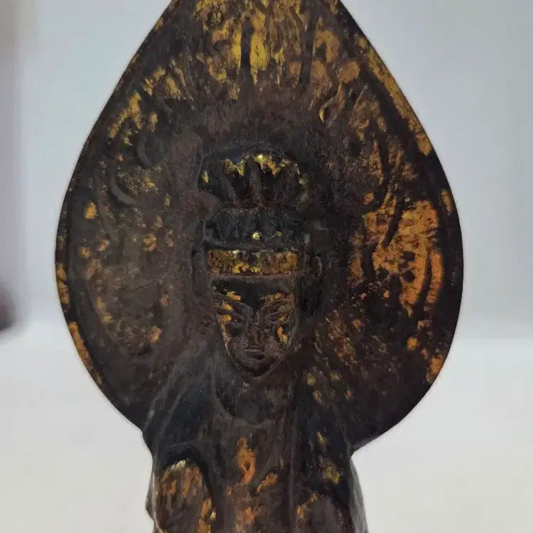 [BUNJANG] Bronze Gilt Seated Buddha Statue 16cm / 청동 금체 뭉짜 입불상 높이16cm 한시할인