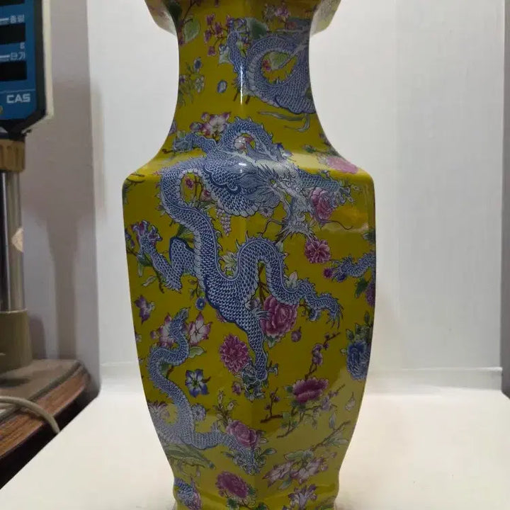 [BUNJANG] Large Celadon Dragon Motif Royal Vase / 초대형 청대 용무리 황실 대화병 높이42cm 무게4.1kg 정리처분가