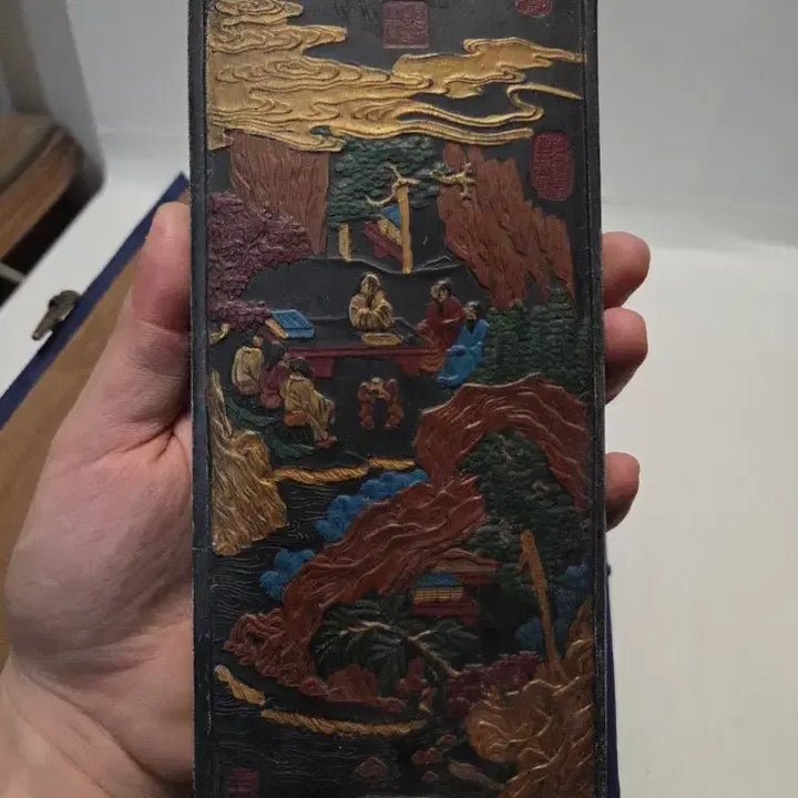 [BUNJANG] Antique Large Calligraphy Inkstone (22cm, 738g) / 골동 대형 서예용 흑먹 세로22cm 무게738g 대폭할인