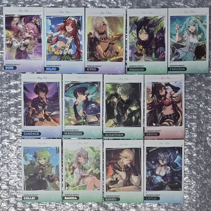[BUNJANG] Genshin Impact Mega Coffee Photocards Bundle Set / [풀셋]원신메가커피포카 방랑자알하이탐카베나히다닐루사이노타이나리레일라파루잔