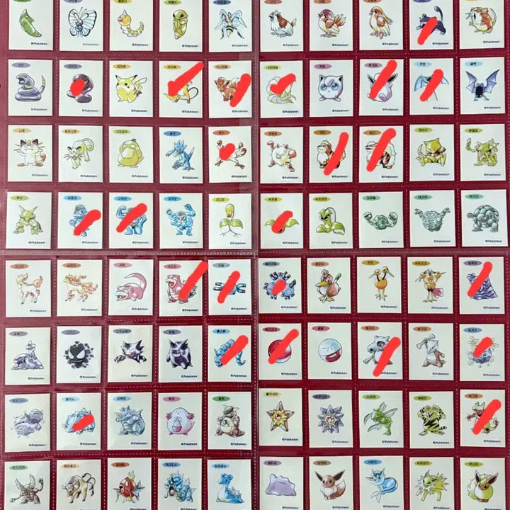 [BUNJANG] Pokemon 1st Generation Artwork "Tteu-bbu-seal" Bundle / 포켓몬 띠부씰 1세대 아트워크 일괄 판매 or 교환