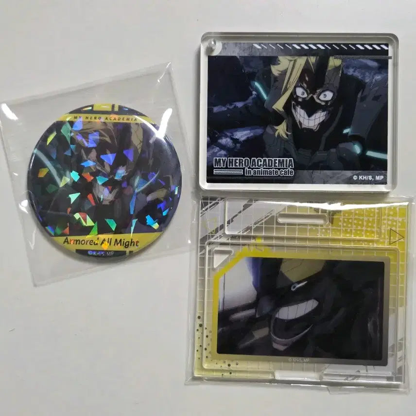 [BUNJANG] All Might Acrylic Block + Stand Keyring + Glitter Badge Bundle Set / 올마이트 아크릴블록+스탠드키링+글리터 뱃지 일괄