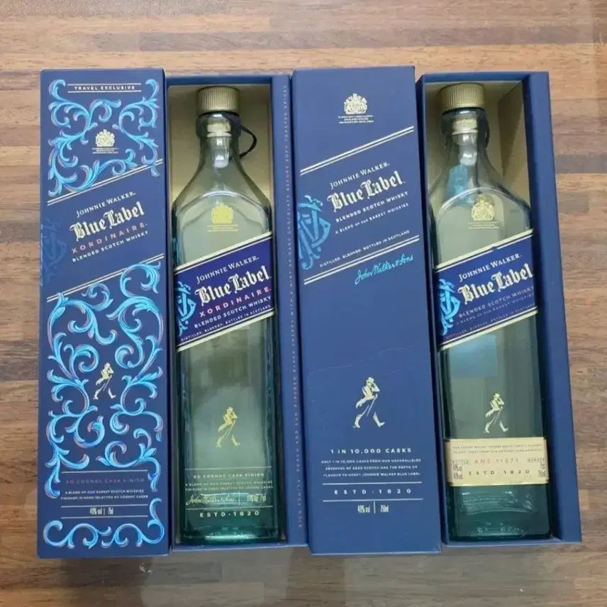 [BUNJANG] Johnnie Walker Blue Label Whiskey Empty Bottles (2) with Case / 조니워커 블루라벨 위스키 공병