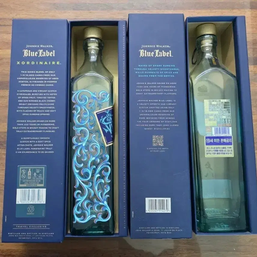 [BUNJANG] Johnnie Walker Blue Label Whiskey Empty Bottles (2) with Case / 조니워커 블루라벨 위스키 공병