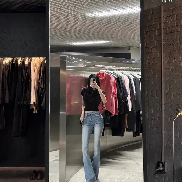 [BUNJANG] Gooze Half Bootcut Jeans Light Blue Small / 구즈 하프부츠컷 연청