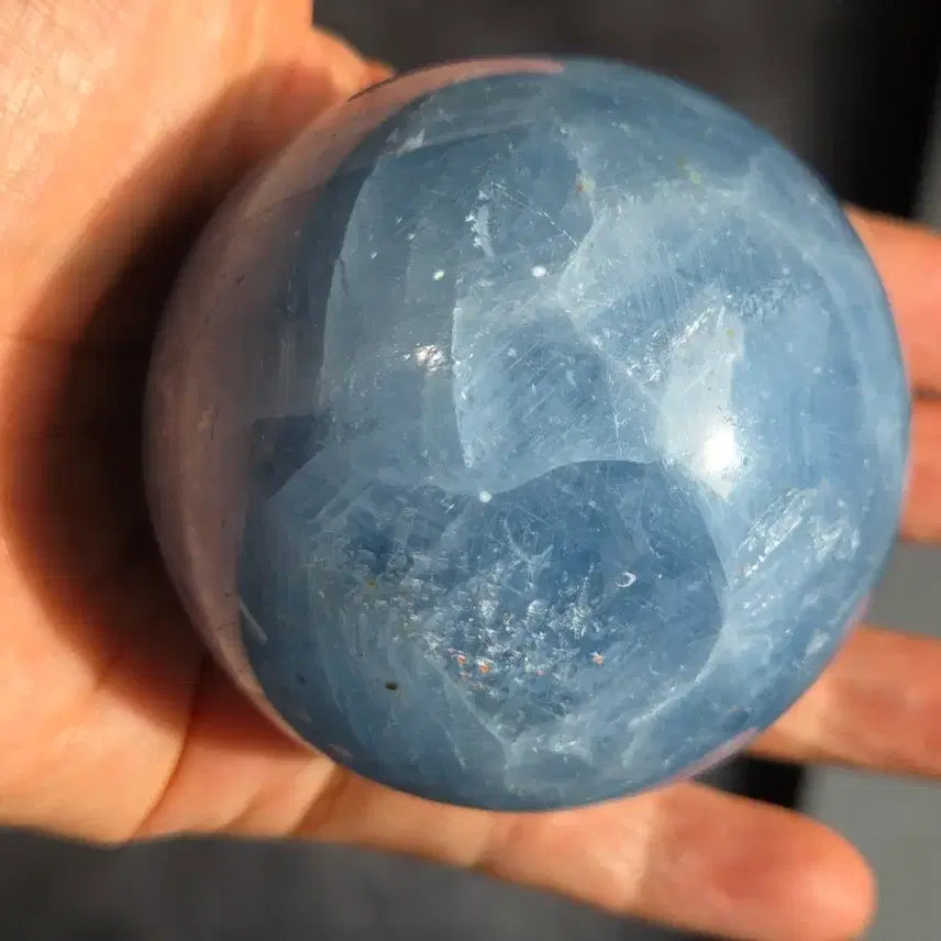 [BUNJANG] Blue Calcite Sphere 6.4cm Natural Crystal / 천연 원석 - 블루 칼사이트 스피어 6.4cm