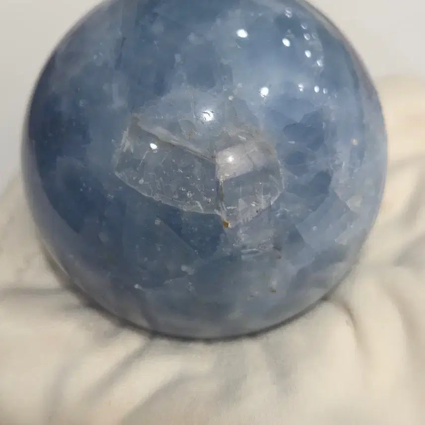[BUNJANG] Blue Calcite Sphere 6.4cm Natural Crystal / 천연 원석 - 블루 칼사이트 스피어 6.4cm
