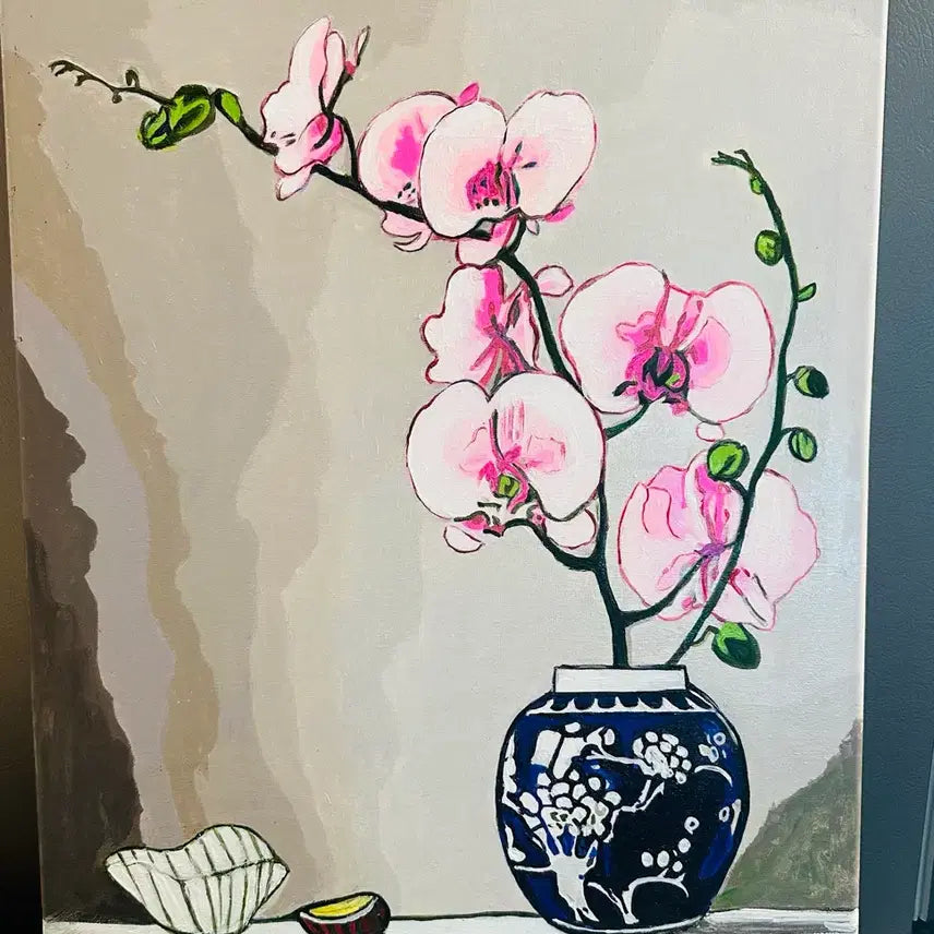 [BUNJANG] Pink Orchid Painting Canvas / 핑크난그림(캔버스)