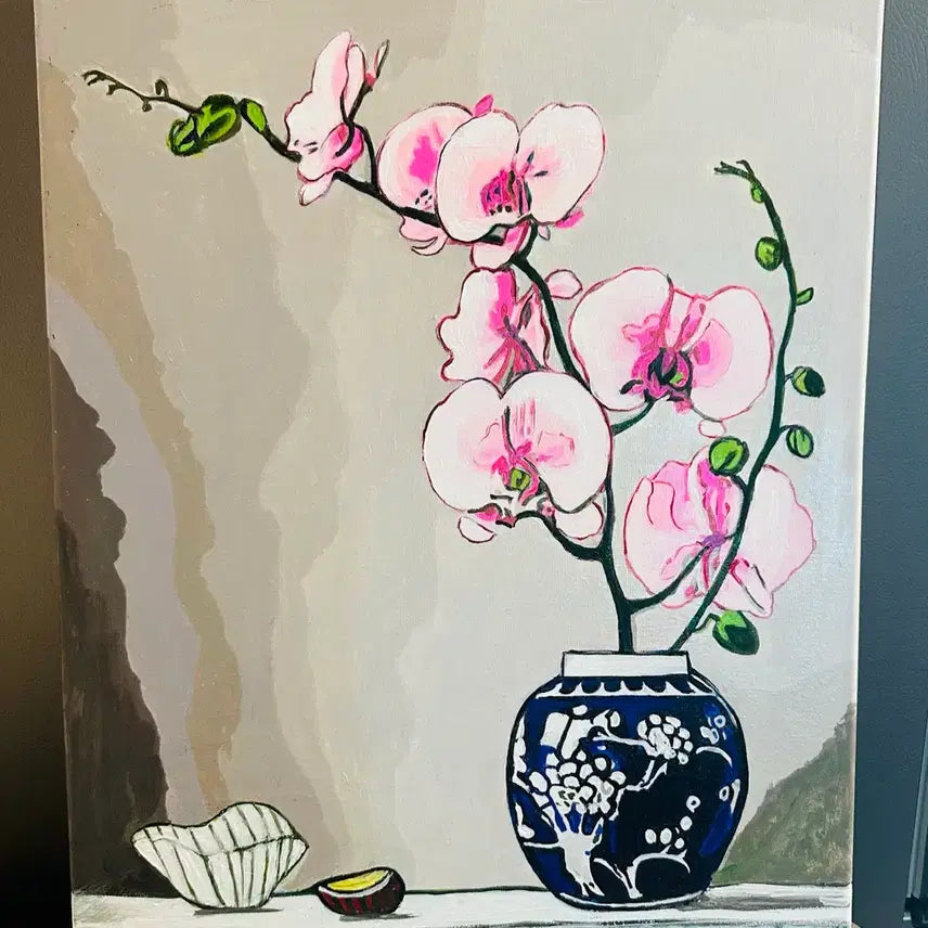 [BUNJANG] Pink Orchid Painting Canvas / 핑크난그림(캔버스)