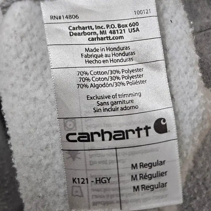 [BUNJANG] Carhartt Fleece Hoodie Grey / [m] 칼하트 기모 후드티 그레이