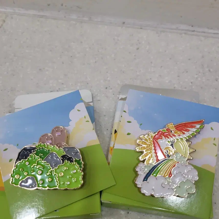 [BUNJANG] Isaac Toast Pokemon Pins (Lugia, Diglett) Bundle Set / 이삭토스트 포켓몬 뱃지 칠색조, 디그다 일괄판매합니다