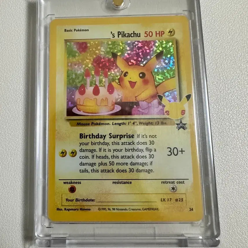 [BUNJANG] Pikachu 25th Anniversary Birthday Pikachu Single Card (North American Edition) / 피카츄 북미판 25주년 생일피카츄 싱글카드