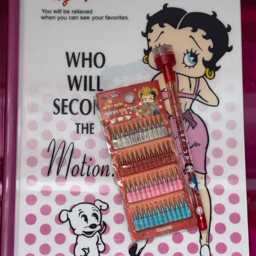 [BUNJANG] Betty Boop Vintage Stationery Set (File Folder + Cartridge Pencil Stamp + Cartridge Refill) / 고전문구 베티붑 세트(파일+카트리지연필 스탬프+카트리지리필)