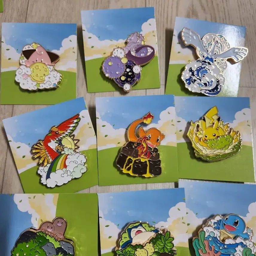 [BUNJANG] Pokemon Badge 9-Piece Set / 이삭 포켓몬 뱃지9종 일괄