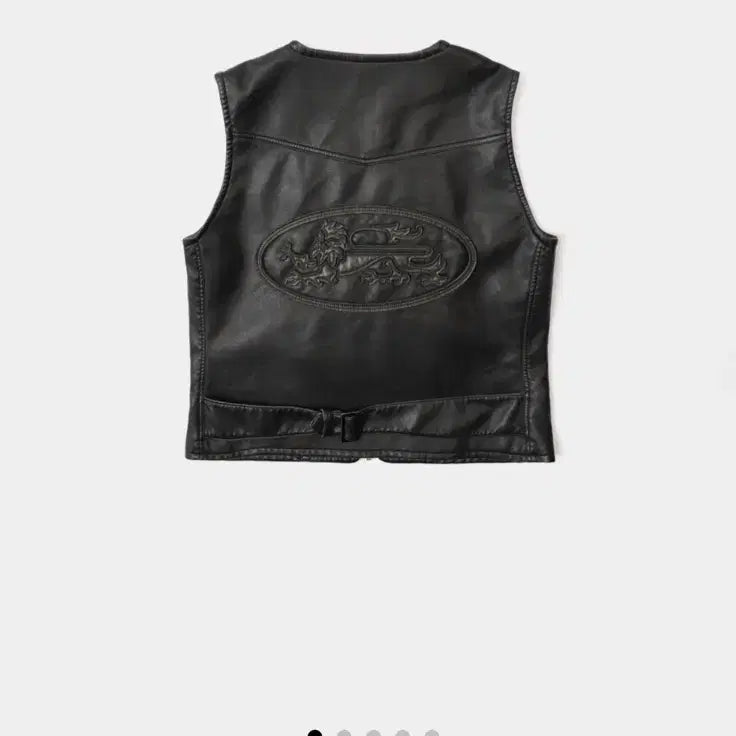 [BUNJANG] BAD BLOOD Lion Patch Leather Vest Black / BAD BLOOD 라이온 패치 레더 베스트 블랙