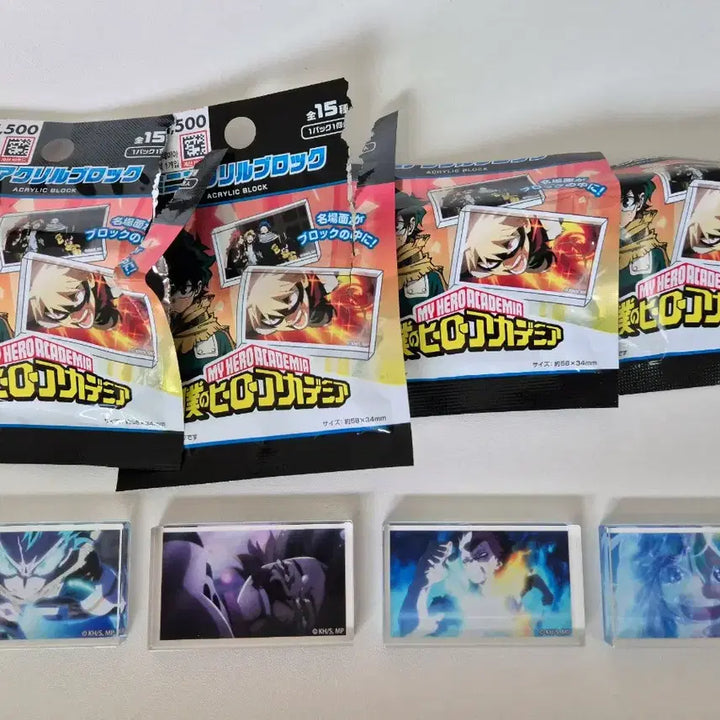 [BUNJANG] My Hero Academia Daiso Acrylic Block Set (4 Pieces) / 나의 히어로 아카데미아 다이소 아크릴 블록 4개 세트