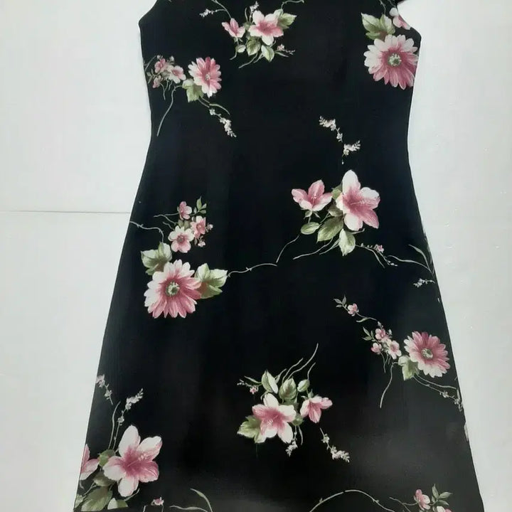 [BUNJANG] Black Flower Pattern Long Dress / 블랙 플라워 패턴 롱원피스(55)