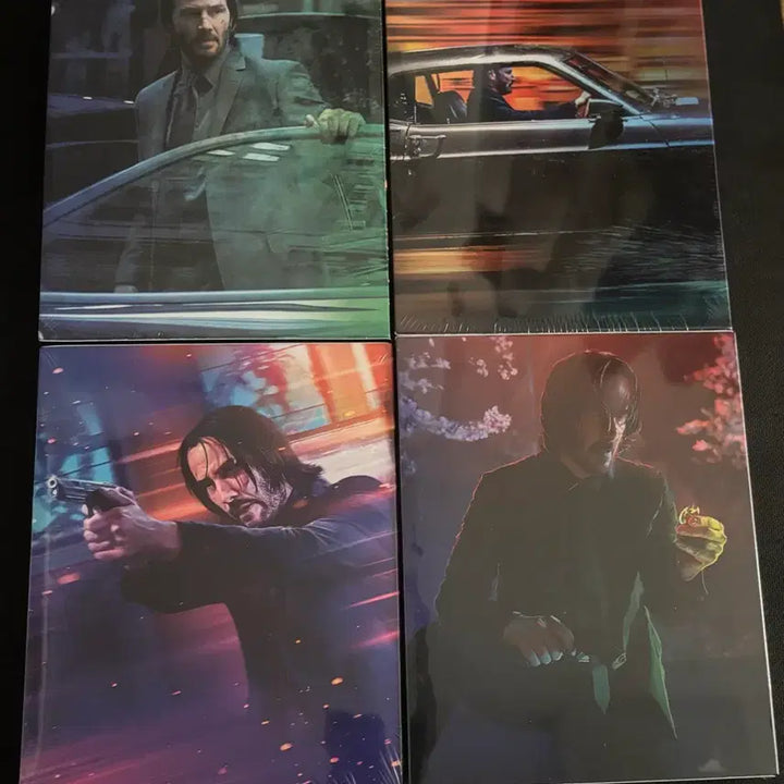 [BUNJANG] John Wick 1-4 Lenticular Steelbook Limited Edition (Unsealed) Blu-ray Set / 블루레이 존윅1-4 렌티큘러스틸북한정판 미개봉
