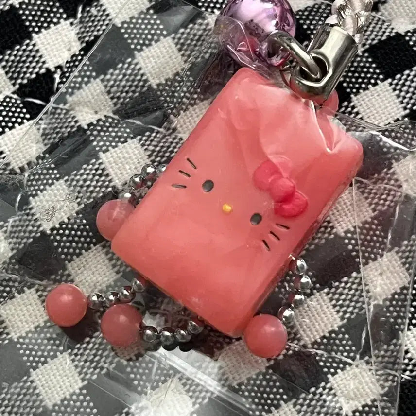 [BUNJANG] Sanrio Classic Hello Kitty String Charm (Pink) / 산리오) 오늘만) 고전 헬로키티 키티스트랩 (양갱 달랑이/핑크)