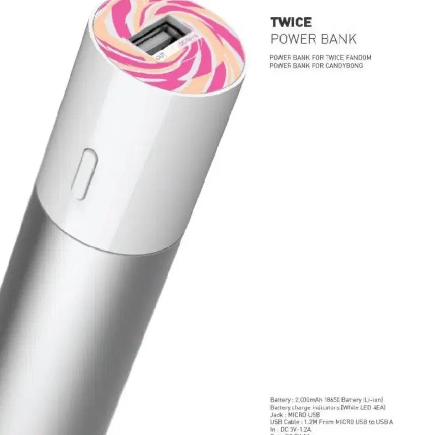 [BUNJANG] TWICE Candy Bong Power Bank 2000mAh / 트와이스 캔디봉 보조배터리