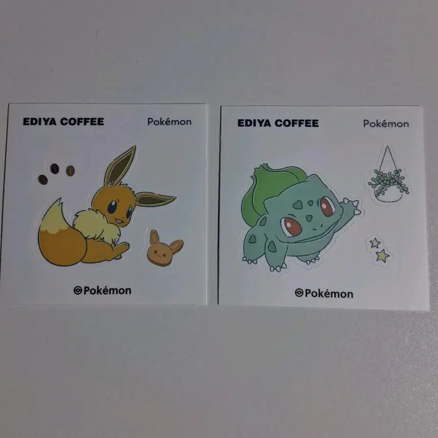 [BUNJANG] Pokemon Ediya Sticker Bundle Set - Eevee &amp; Bulbasaur / [일괄] 포켓몬 이디야 스티커 이브이 이상해씨